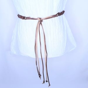 Women’s Unbranded Ultra Narrow Strappy Studded Faux Leather Belt